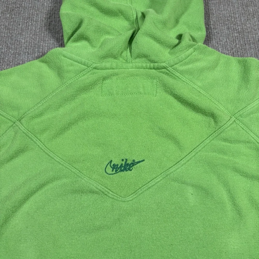 Vintage Nike Hoodie Sweatshirt‎ Womens L Green Lightwight Logo Athletic Dept Y2K
